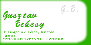 gusztav bekesy business card