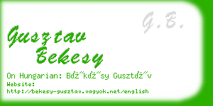 gusztav bekesy business card